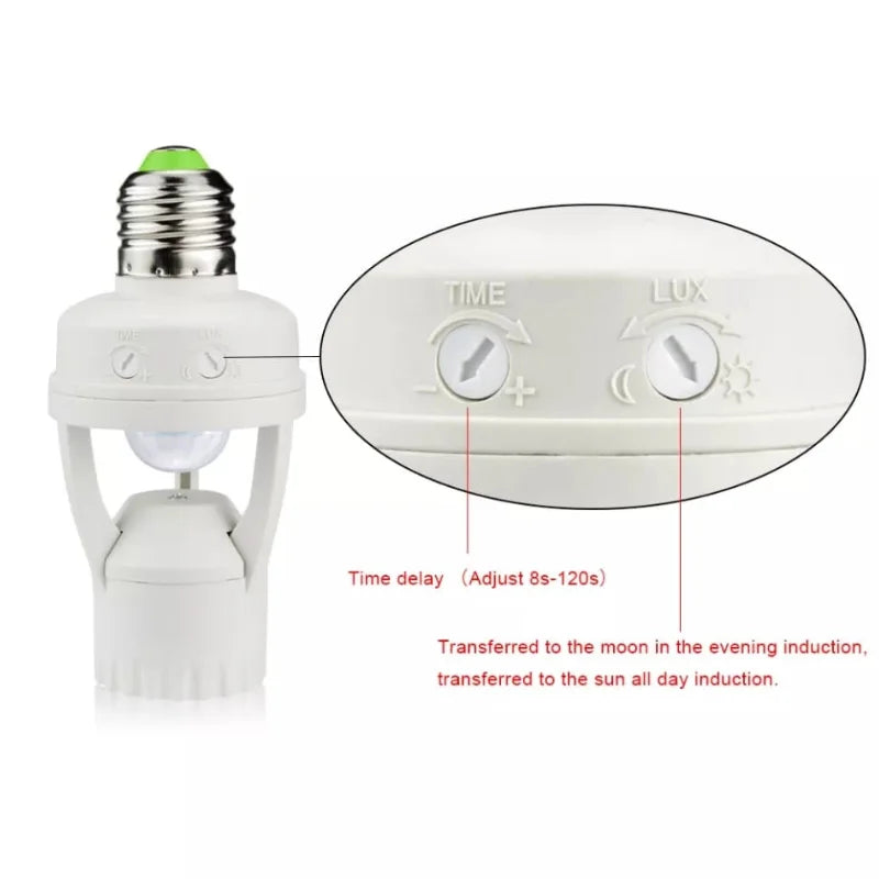 DAFUSHOP Sensor De Presença Com Fotocélula Para Lâmpada Soquete E27 Bivolt