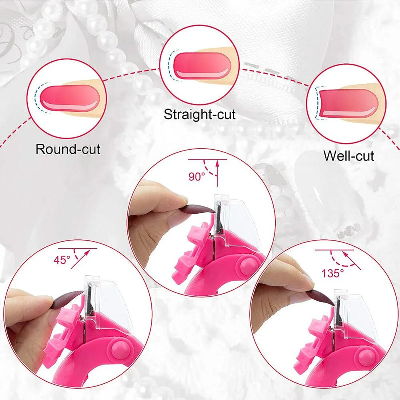 Cortador de unhas acrílico ajustável em aço inoxidável cortador de ponta de unha artificial falso aparador de unhas para arte das unhas manicure projeto