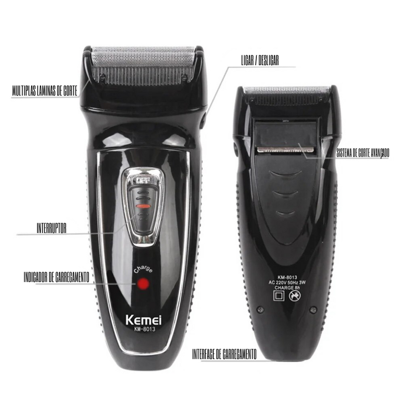 KEMEI 2 Cabeças Barbeador Elétrico Recarregável Alternativo Máquina de Barbear Rotativa Aparador de Cabelo Face Care Razor KM-8013
