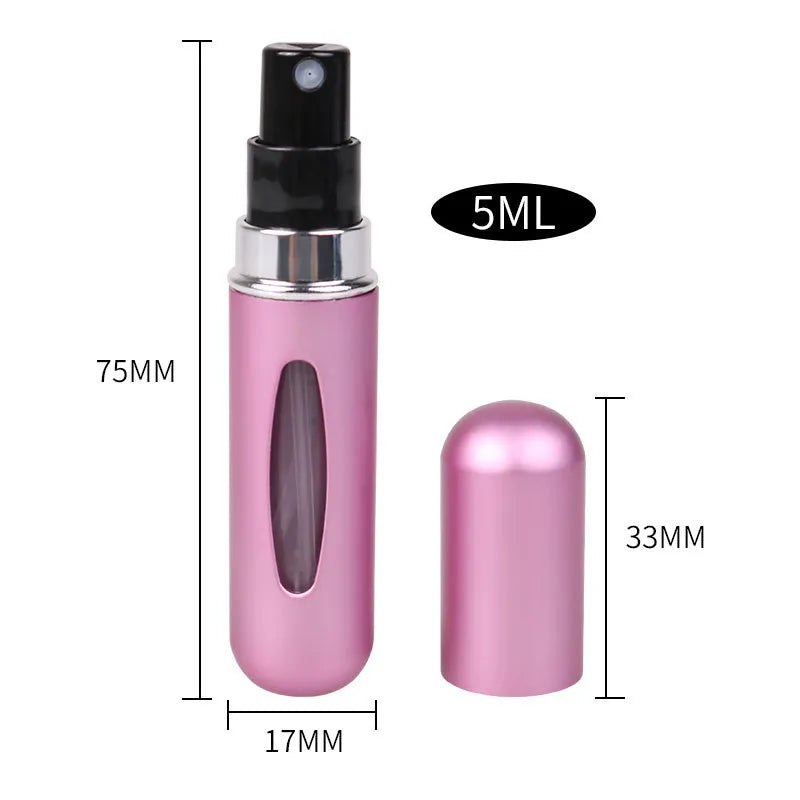 8ml/5ml perfume atomizador recipiente líquido portátil para cosméticos viajando mini alumínio spray alcochol frasco recarregável vazio