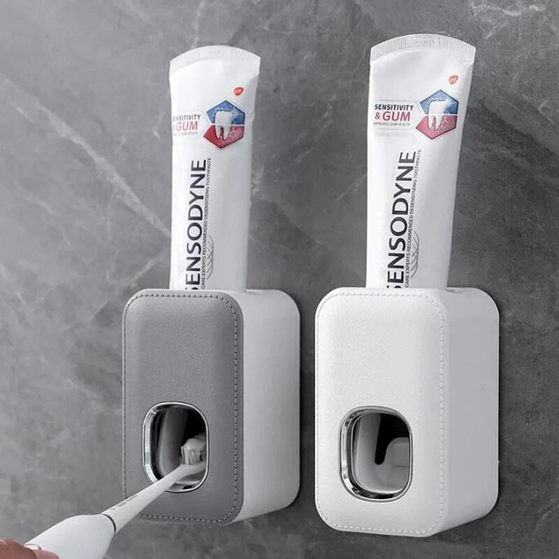 Parede montada automática pasta de dentes dispensador Espremedor banheiro acessórios pasta de dente suporte rack dispensador pasta pasta distribuidor