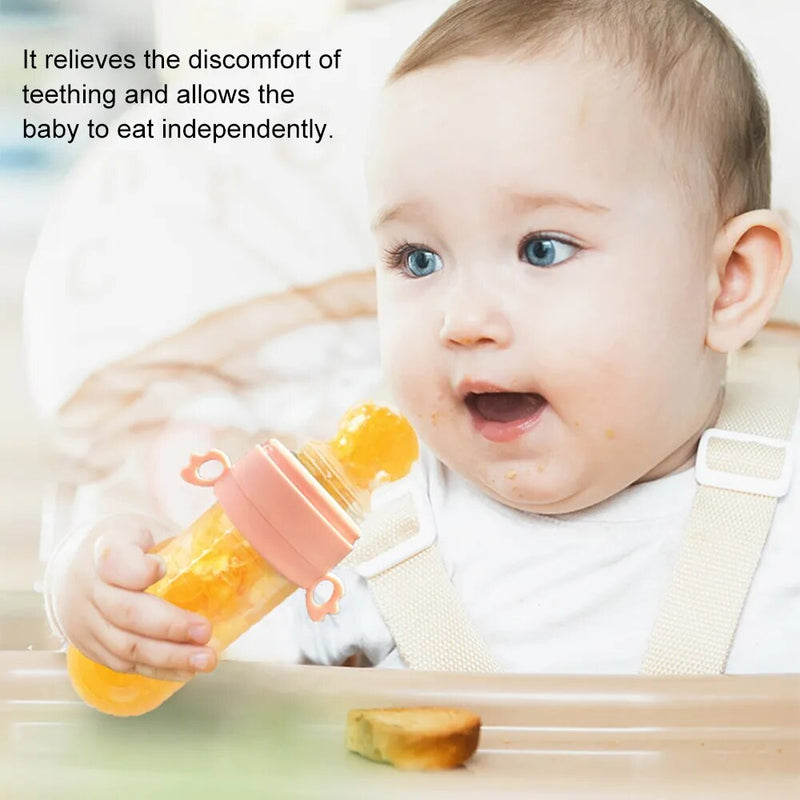 Bebê Alimentação Mamadeira + Mordedor Bebê Silicone Pasta de Arroz Cereal Alimentação Squeeze Alimentador de Colher de Garrafa para Utensílios de Recém-Nascido
