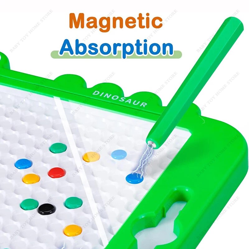 Magnetico Drawing Board Toy Educacional Toddler Galinha Dinossauro Brinquedos de Viagem Ponto Magnético Art Board Presentes de Aniversário para Crianças Meninos