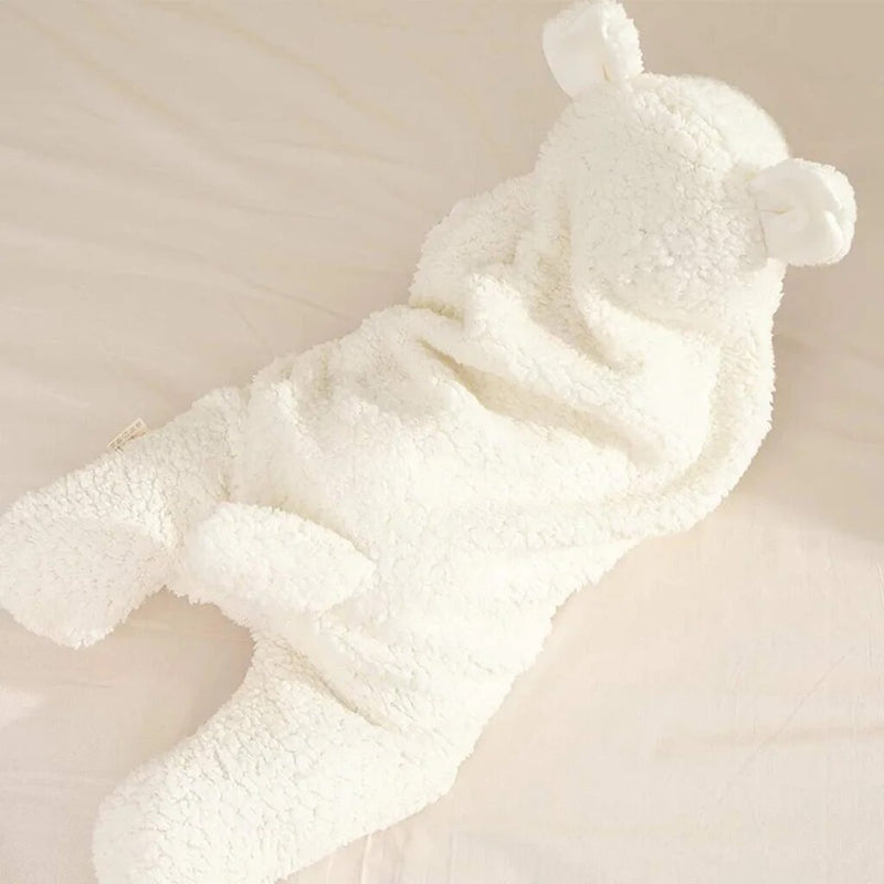 Recém-nascido Baby Supplies Inverno Fleece Warm Sleeping Bag Cotton Pure Color Swaddle Baby Sleeping Bag Out Blanket