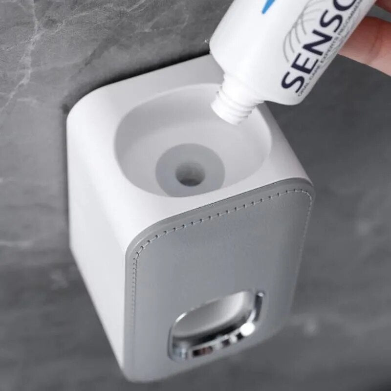 Parede montada automática pasta de dentes dispensador Espremedor banheiro acessórios pasta de dente suporte rack dispensador pasta pasta distribuidor